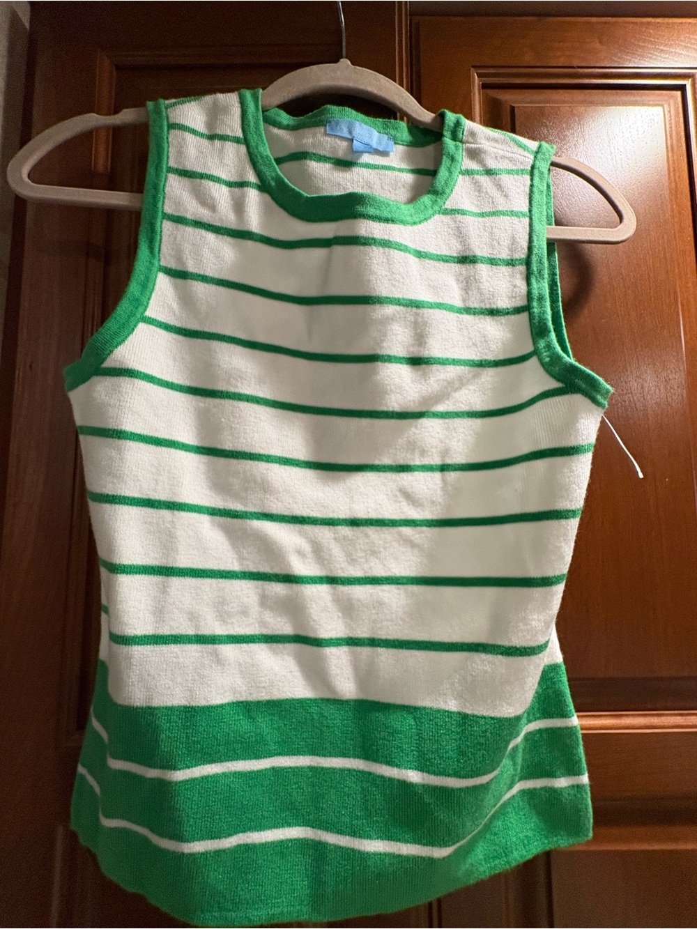 Draper James Green & White Striped Tank Top
